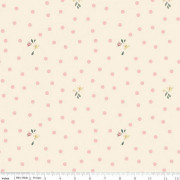 Хлопок Розовый горох с цветами шир. 110 см (остаток 34 см)